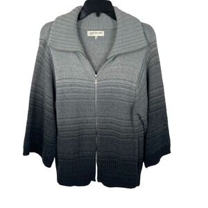 Jones Of New York Women Full-Zip 3/4 Sleeve Cardigan Size M